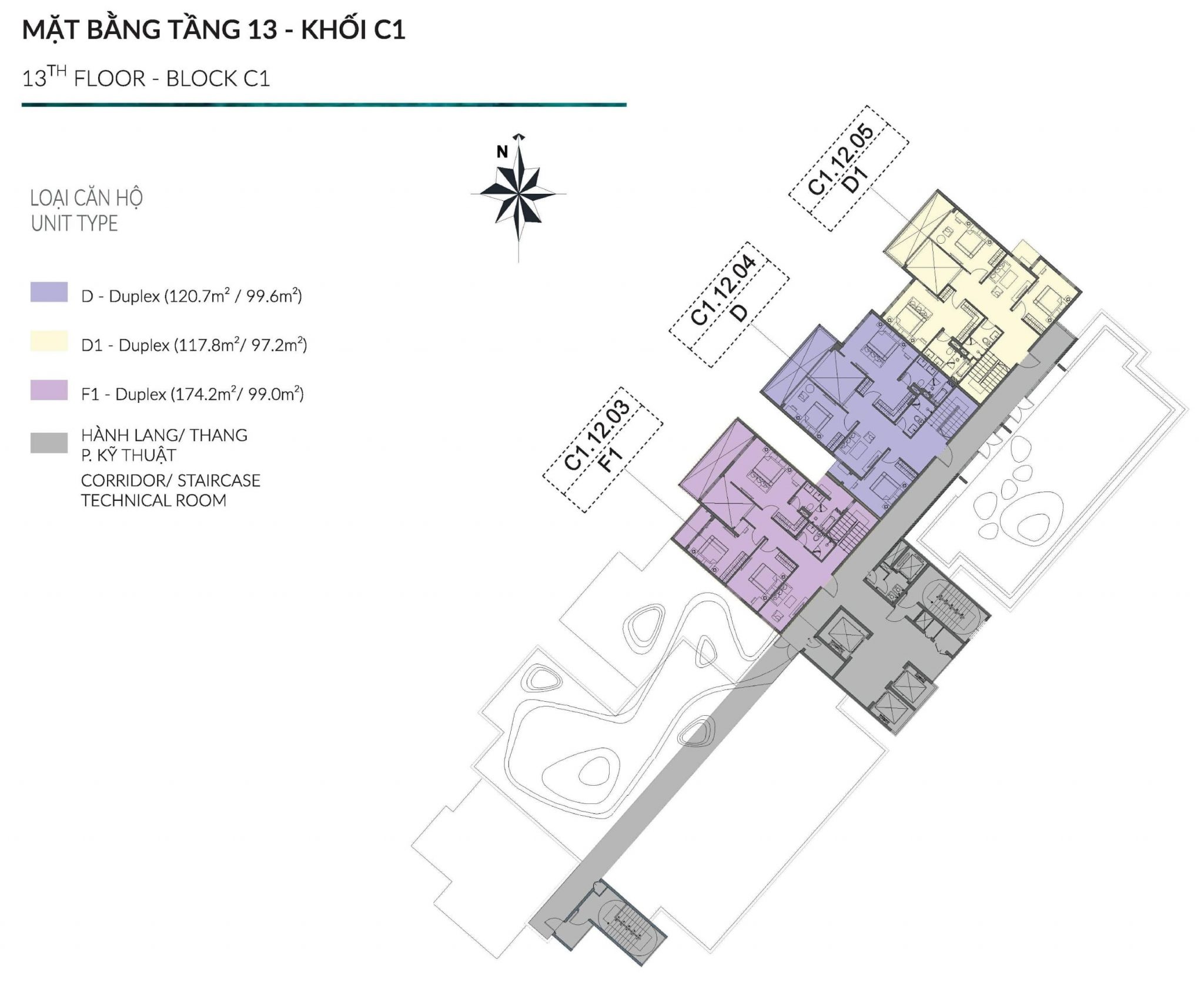 Diamond Centery - Tháp C1 - Tầng 13