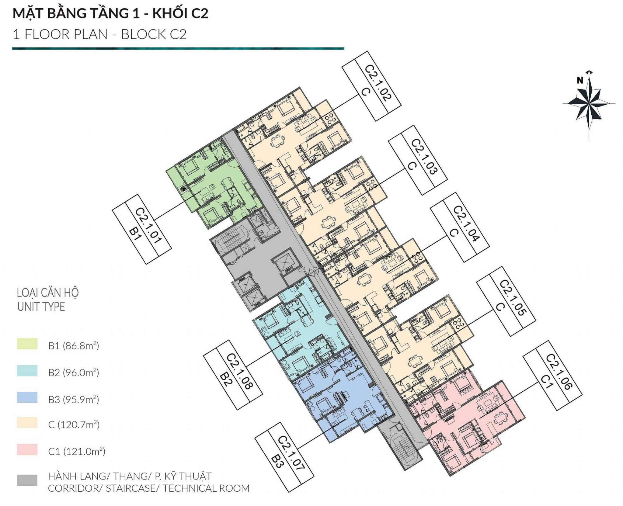 Diamond Centery - Tháp C2 - Tầng 1