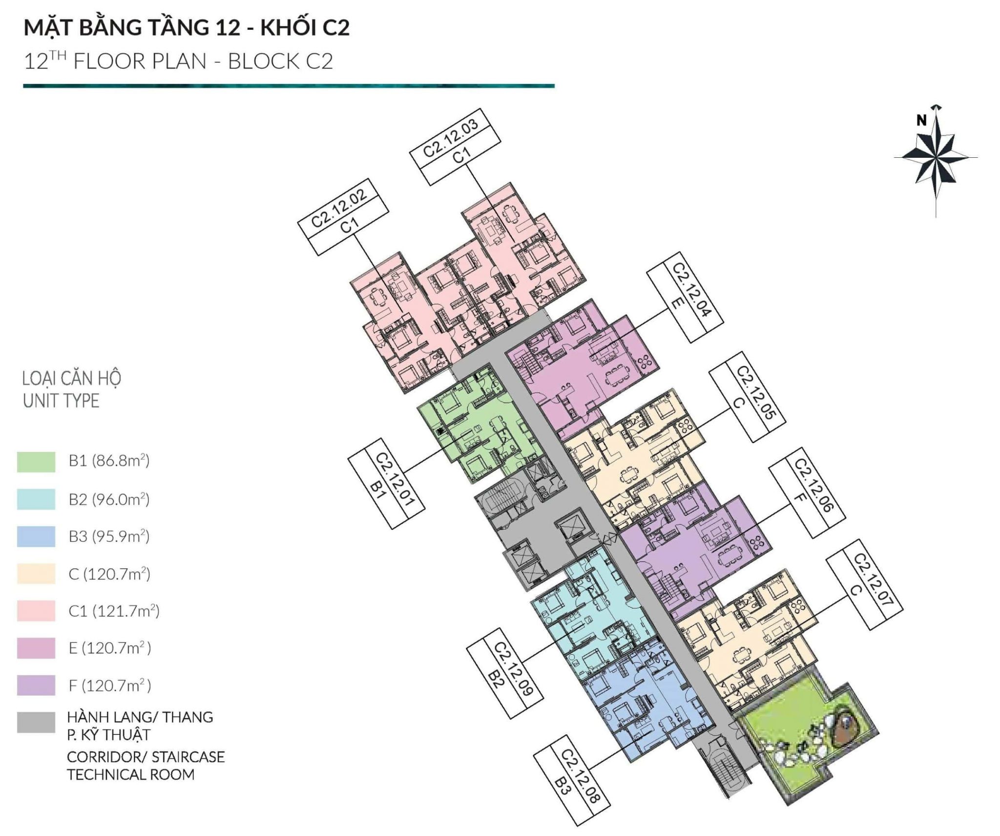 Diamond Centery - Tháp C2 - Tầng 12