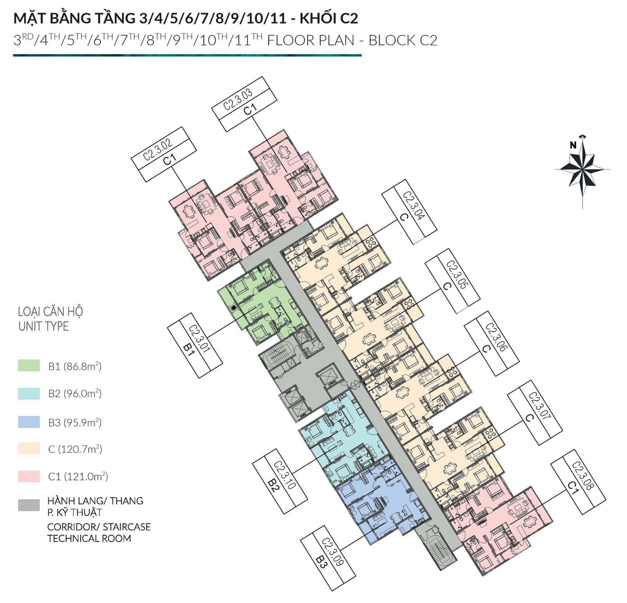 Diamond Centery - Tháp C2 - Tầng 3-11