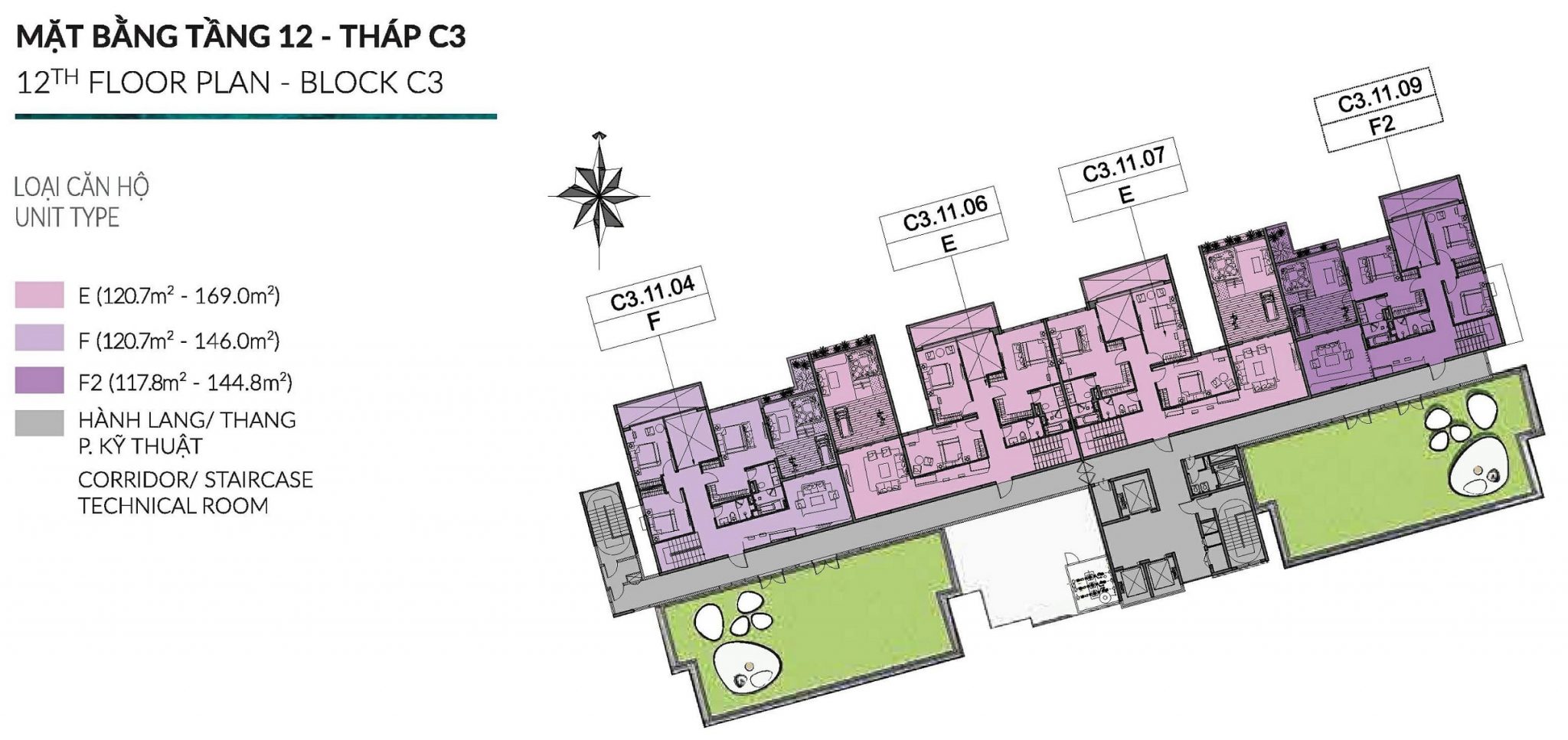 Diamond Centery - Tháp C3 - Tầng 12