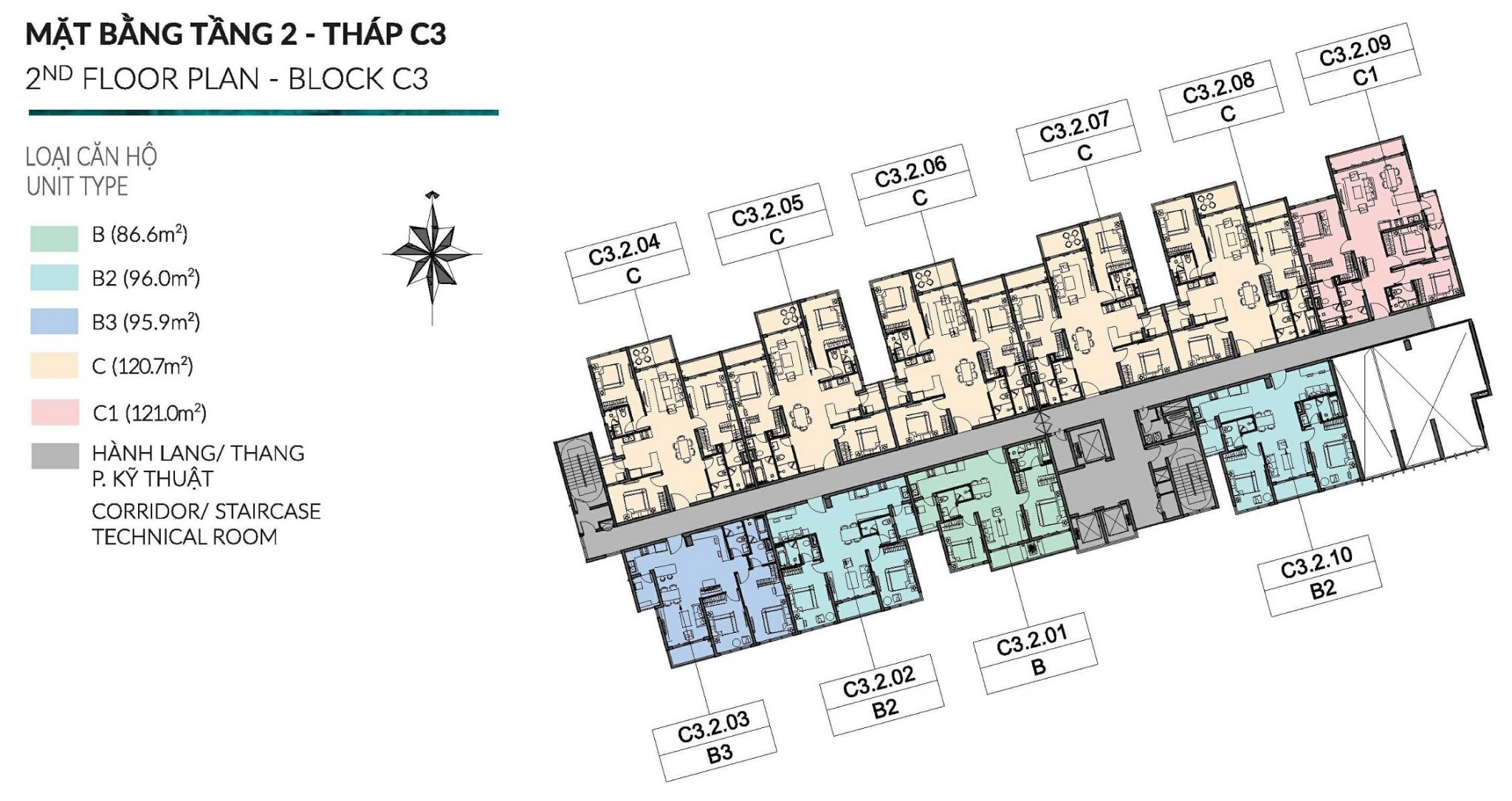 Diamond Centery - Tháp C3 - Tầng 2